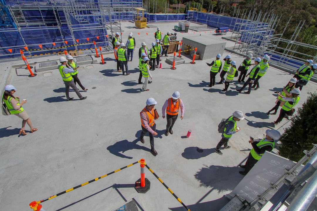 Construction professionals coordinating field work